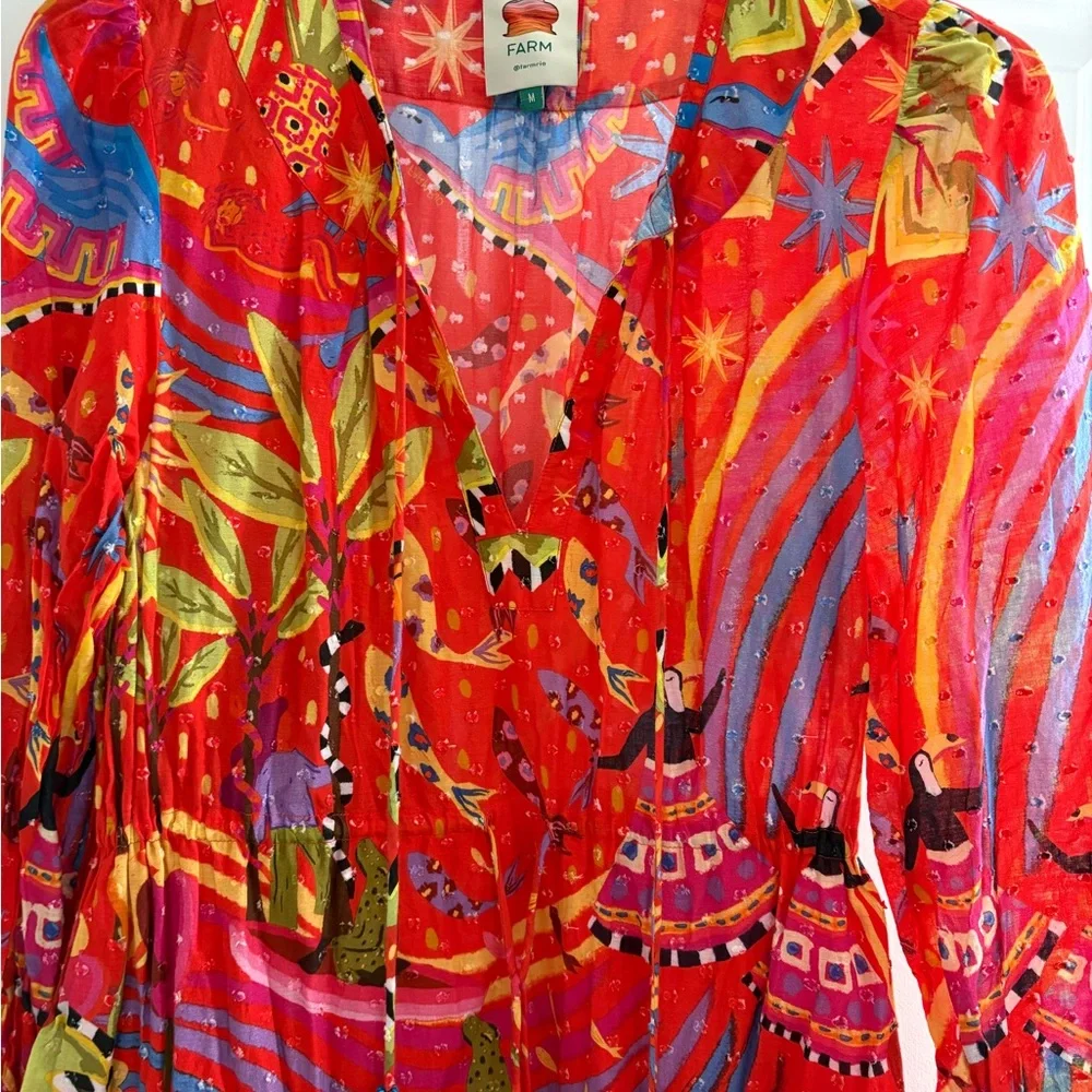 FARM Rio Red Multicolor Mini Dress - Picture 5 of 6